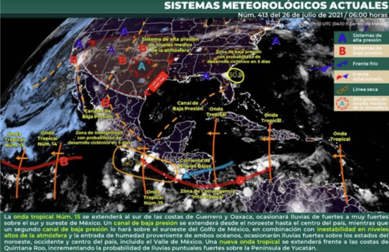PRONÓSTICO DEL CLIMA: Probabilidad de lluvias aisladas en Quintana Roo