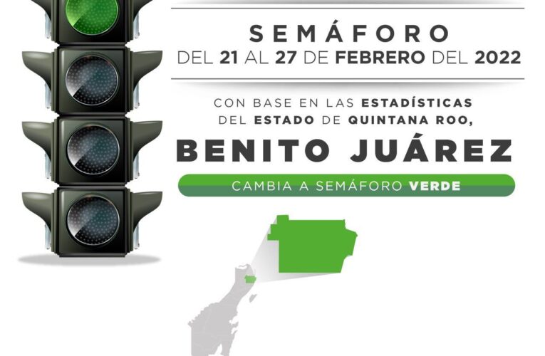 Quintana Roo supera la pandemia, regresa semáforo verde