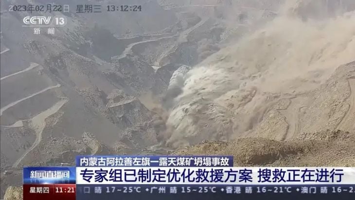 Reportan derrumbe en una mina en China