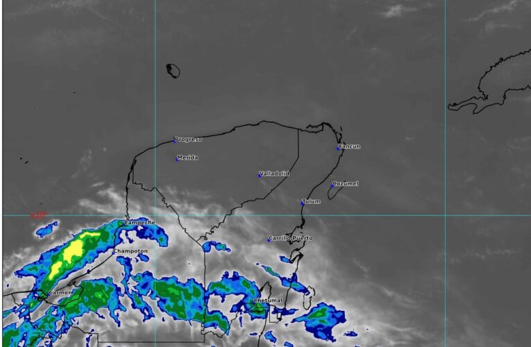 Preven clima nublado y caluroso; lluvias aisladas para la Península de Yucatán