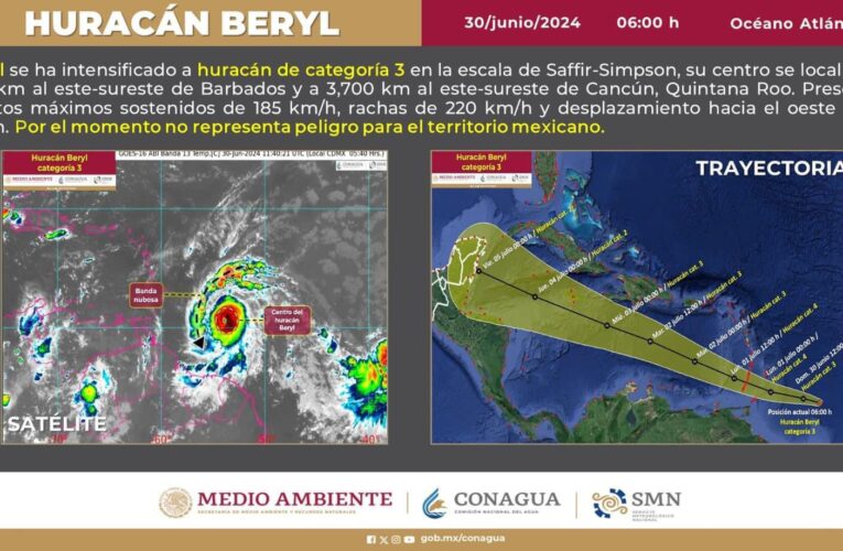 Beryl ya es categoría 3 y amenaza con aumentar su fuerza