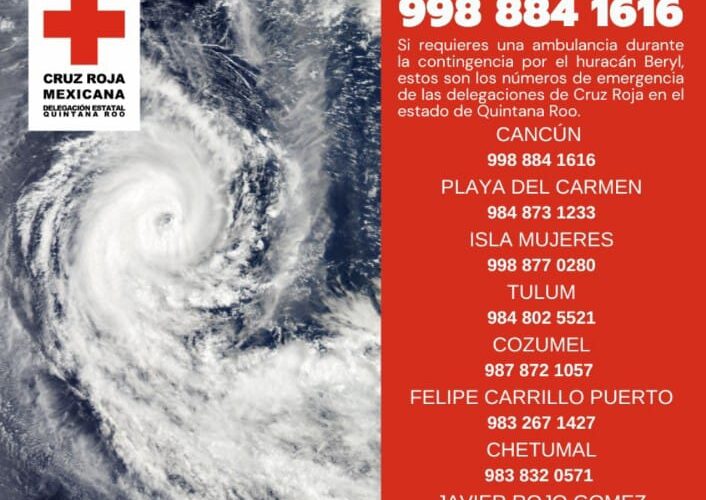 Cruz Roja Mexicana, preparada para responder ante el impacto del huracán Beryl