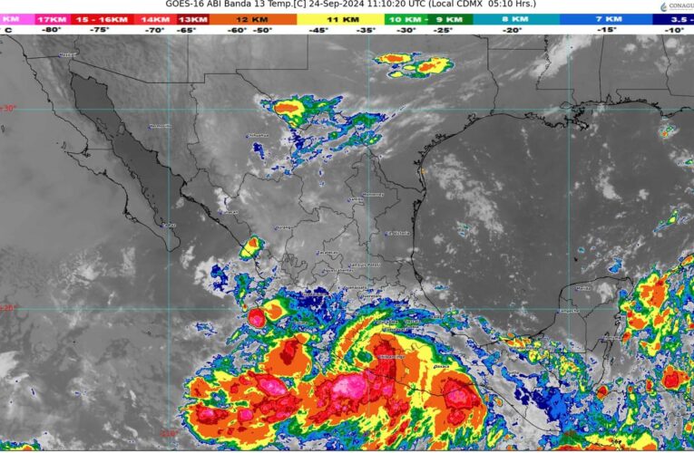 Tormenta tropical John, frente frío número 3 y potencial ciclón tropical Nueve, afectan a México