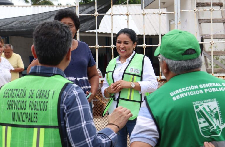 Continúa la renovación del alumbrado público de Puerto Morelos