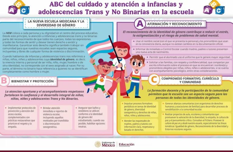 SEP pide a maestros reconocer a niños y adolescentes trans