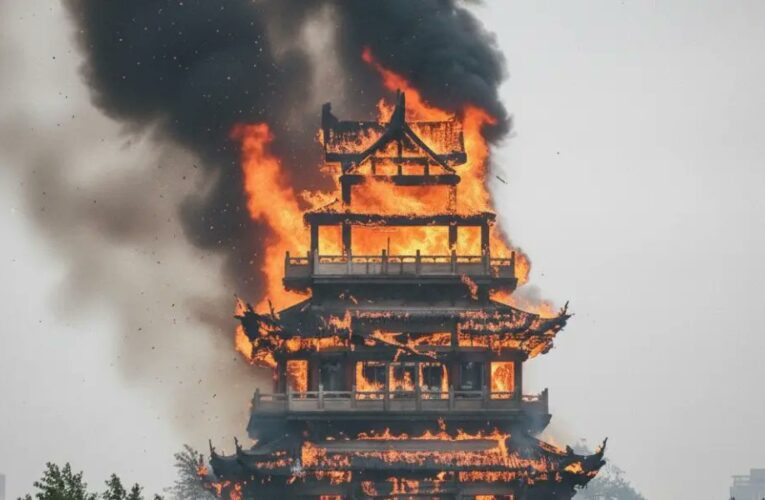 Un feroz incendio arrasó con un templo histórico de 1.500 años en China