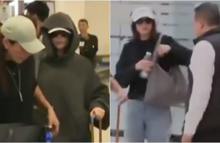 Fátima Bosch regresa a México, con capucha y lentes oscuros; la Miss Universo trata de pasar desapercibida