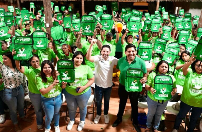 Encabeza Renán Sánchez Tajonar entrega de kits del Partido Verde en Tulum; destaca unidad y crecimiento histórico