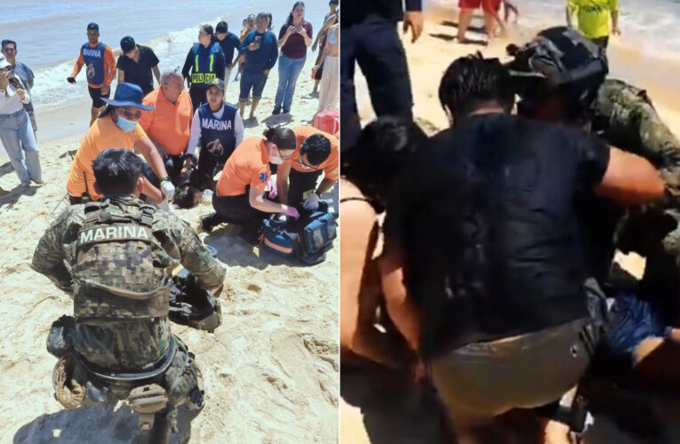 Marina rescata a una persona en playa El Malecón, en San Felipe, Baja California