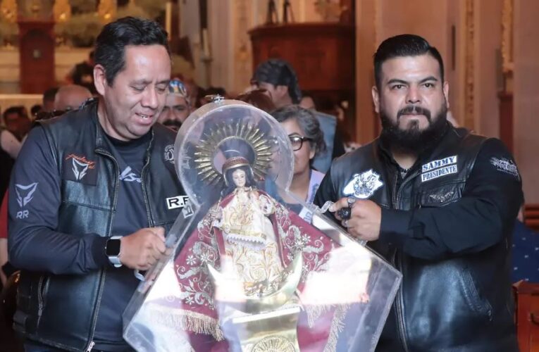 Virgen del Favor visita Aguascalientes y reúne a cientos de motociclistas en la Catedral Basílica