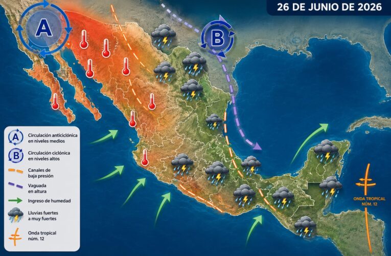 Pronostican lluvias puntuales fuertes en el sur del país y la península de Yucatán