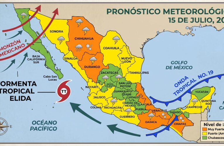 Se forma la tormenta tropical Elida en el océano Pacífico