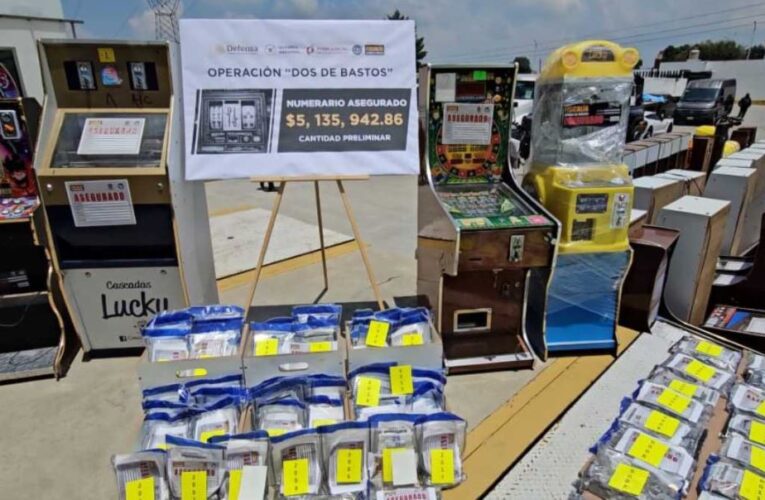 Aseguran en el Estado de México más de 5 mil máquinas tragamonedas