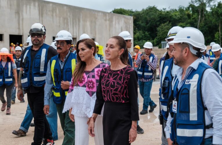 Claudia Sheinbaum supervisa hospitales y proyectos de salud en Chetumal acompañada de Mara Lezama